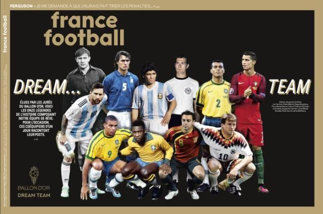 《法国足球》金球奖历史最佳阵容得票明细，梅罗贝利高票当选
